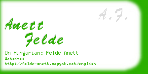 anett felde business card